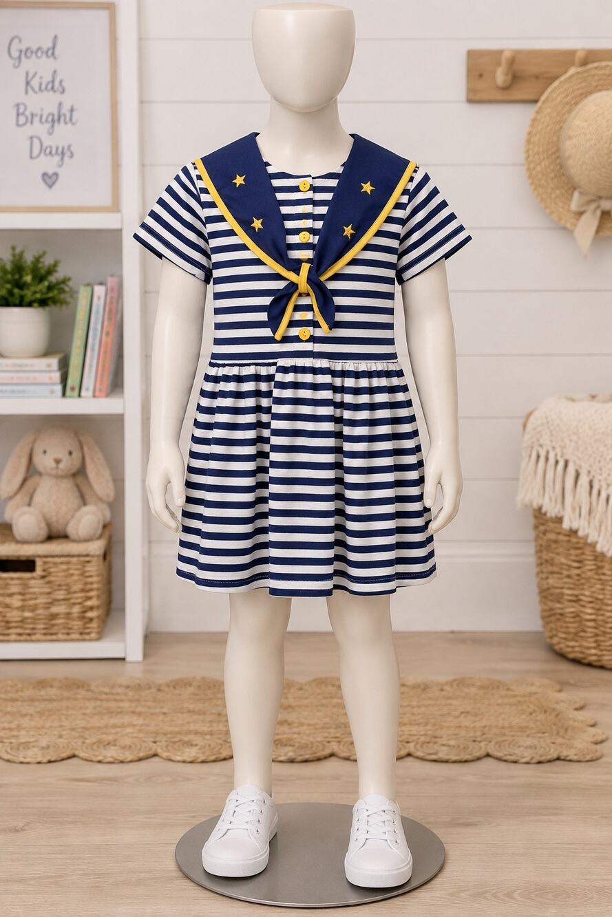 90s vintage Avon kids sailor dress size 6 little girls
Blue and white nautical